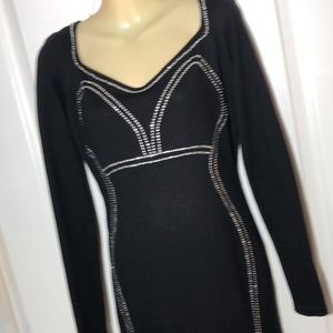 Black dress with rhinestone design + jewelry